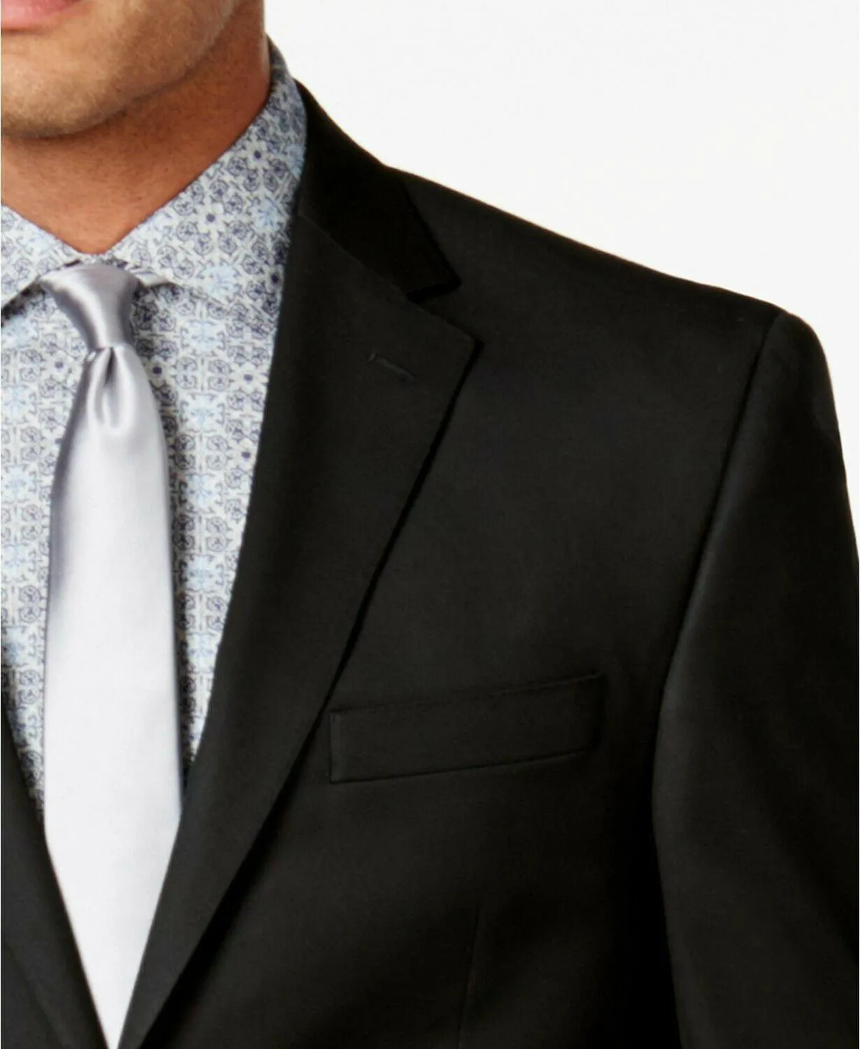Sean John Mens Classic fit Sport Coat Blazer 52 R Black Solid
