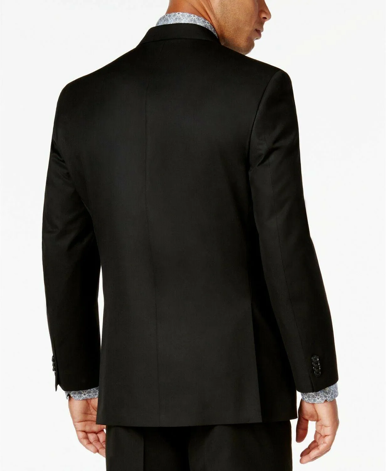Sean John Mens Classic fit Sport Coat Blazer 52 R Black Solid