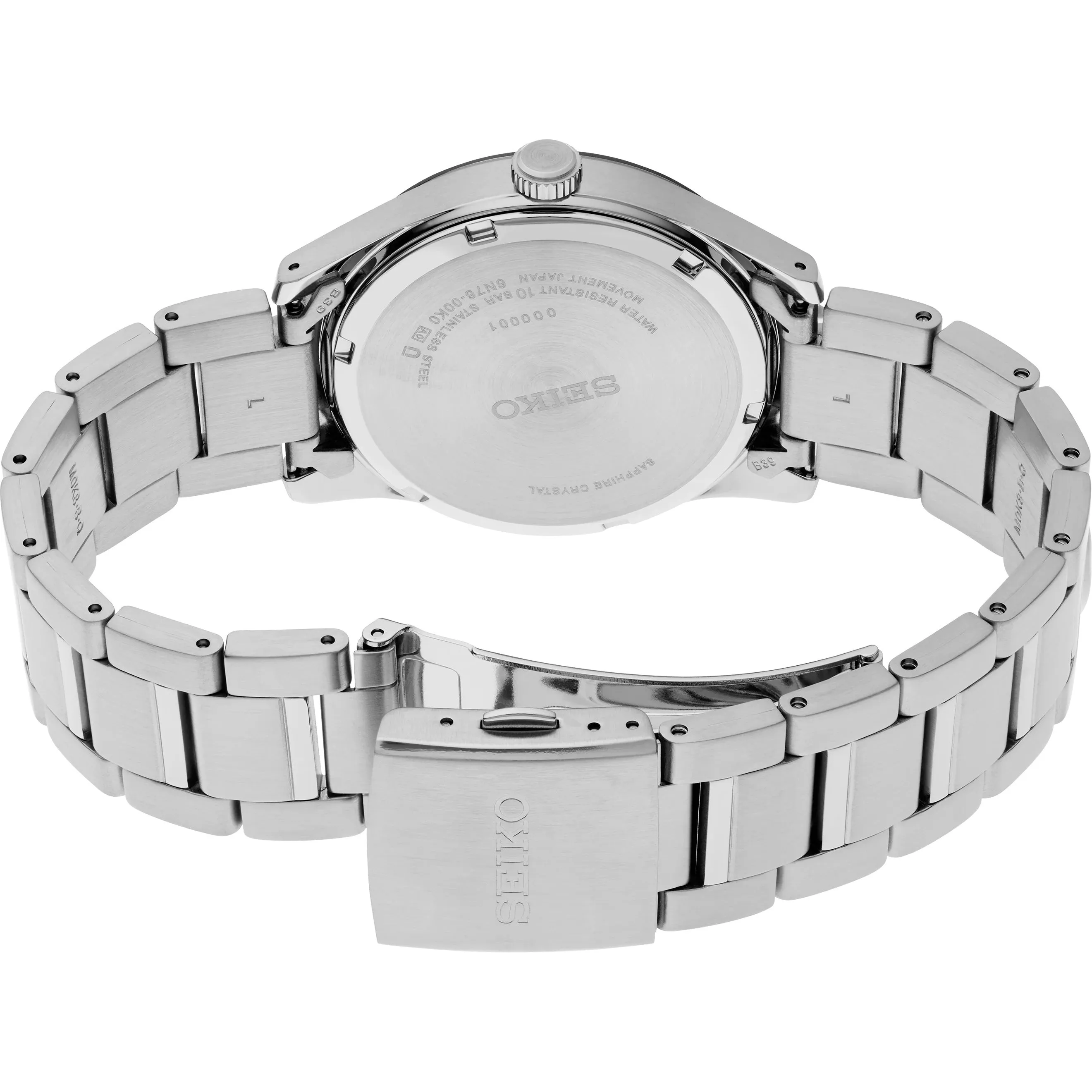 Seiko Essentials Collection Men's Blue Dial Silver Stainless Steel Strap Quartz Watch - SUR559
