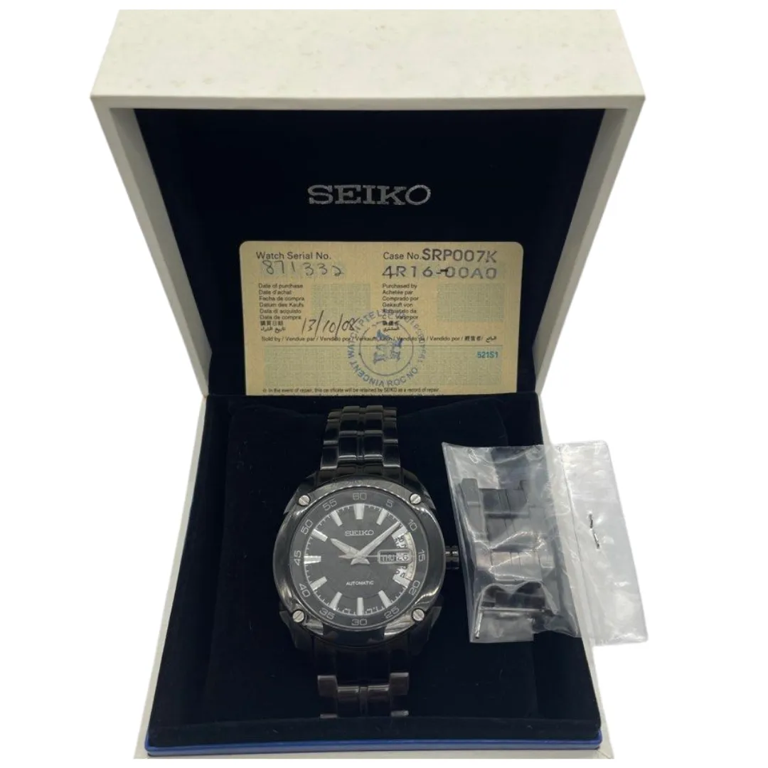 Seiko SRP007K1 42mm Automatic Black Dial Watch