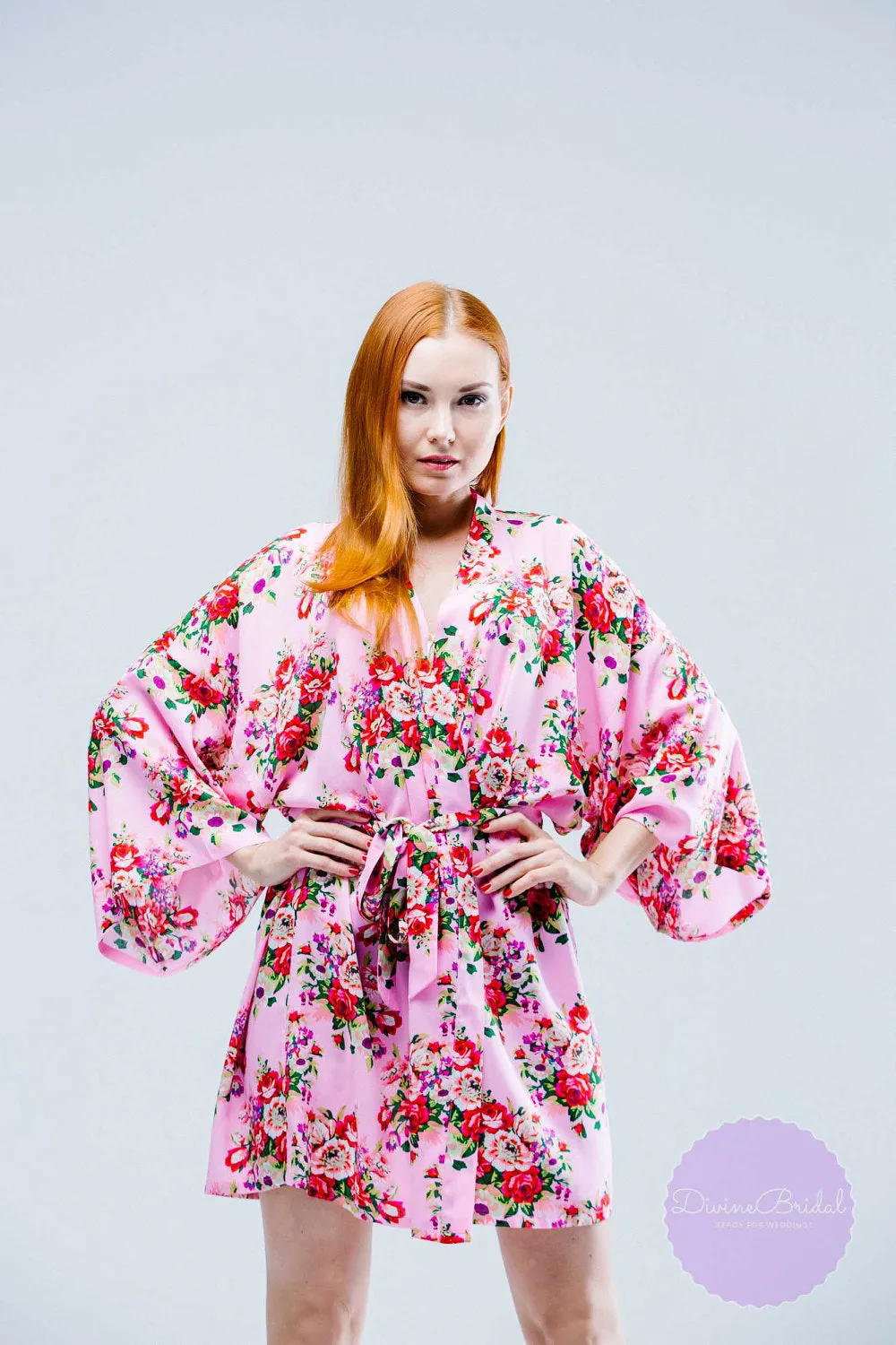 Set of 2  Bridesmaid Floral Robes, Unique Bridesmaid Gifts, Getting Ready Robes, Set of Robes, Kimono Robe, Fast Shipping from New York