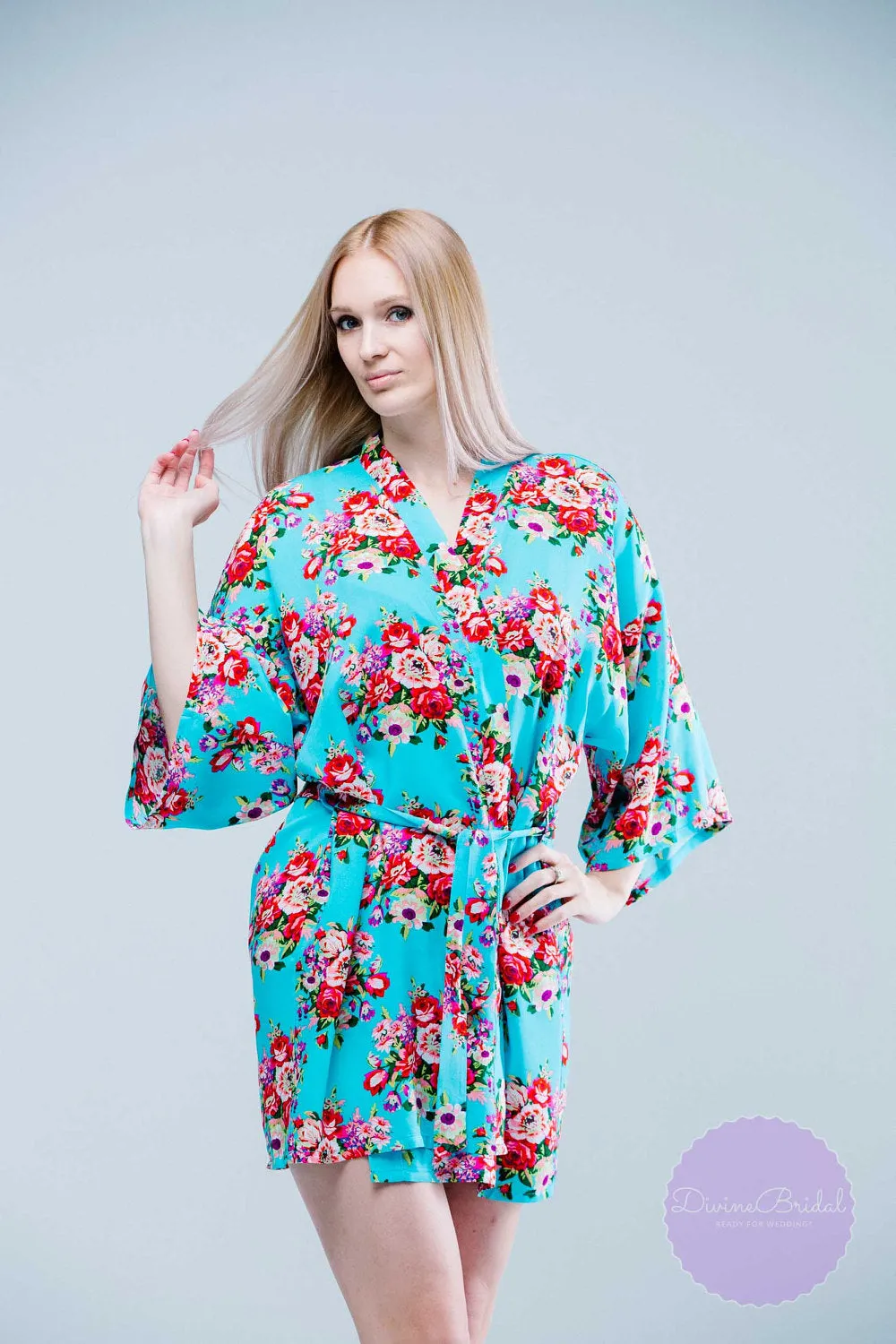 Set of 2  Bridesmaid Floral Robes, Unique Bridesmaid Gifts, Getting Ready Robes, Set of Robes, Kimono Robe, Fast Shipping from New York