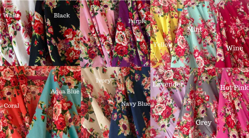 Set of 2  Bridesmaid Floral Robes, Unique Bridesmaid Gifts, Getting Ready Robes, Set of Robes, Kimono Robe, Fast Shipping from New York