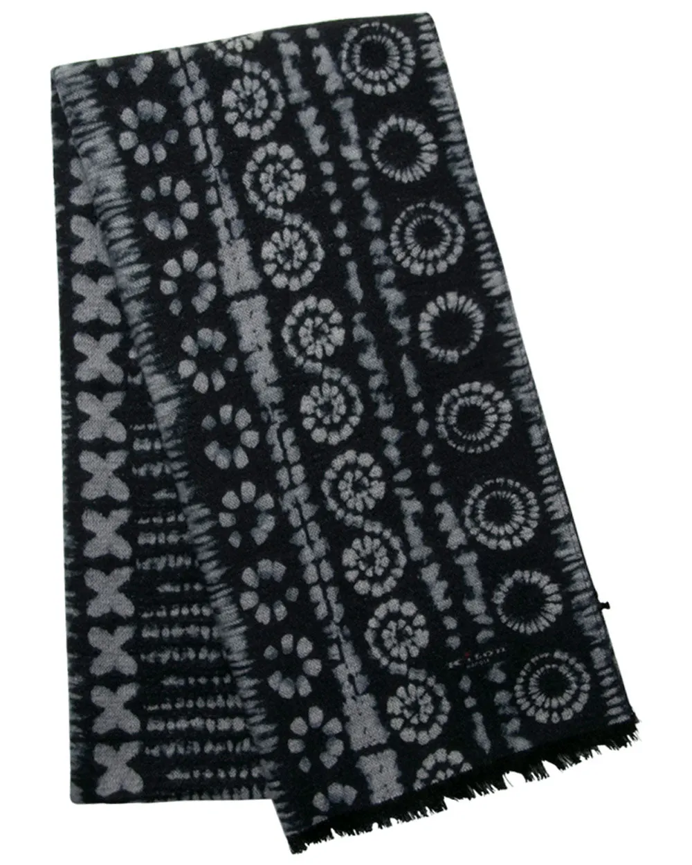 Shabori Print Silk Scarf in Navy