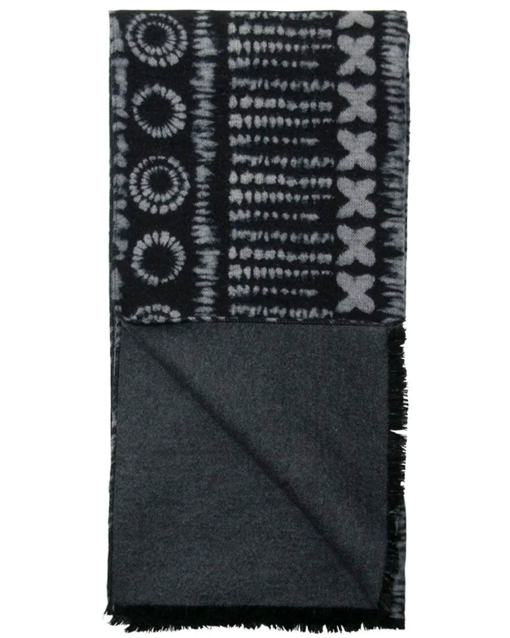 Shabori Print Silk Scarf in Navy