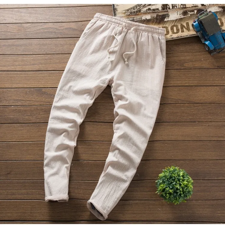 (Shirt   trousers) New Arrival Summer Style Men Cotton and Linen Shirts High Quality Fashion Casual Solid Men's Shirts M-5XL