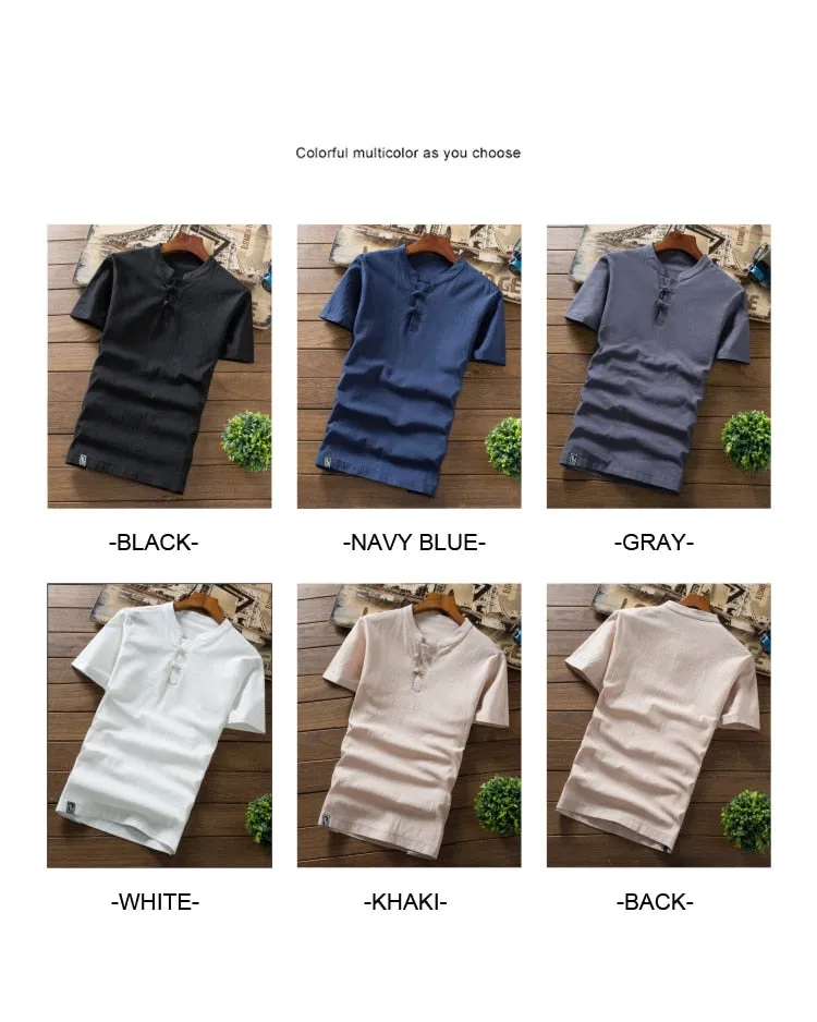 (Shirt   trousers) New Arrival Summer Style Men Cotton and Linen Shirts High Quality Fashion Casual Solid Men's Shirts M-5XL