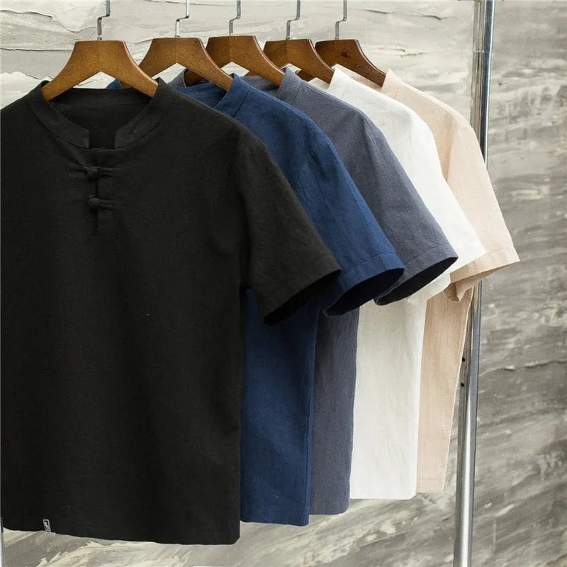 (Shirt   trousers) New Arrival Summer Style Men Cotton and Linen Shirts High Quality Fashion Casual Solid Men's Shirts M-5XL