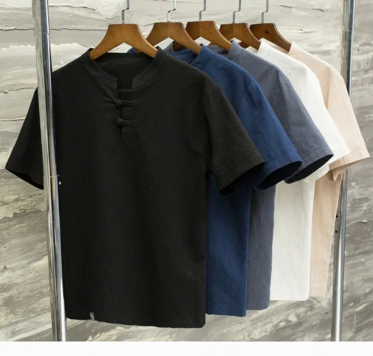 (Shirt   trousers) New Arrival Summer Style Men Cotton and Linen Shirts High Quality Fashion Casual Solid Men's Shirts M-5XL