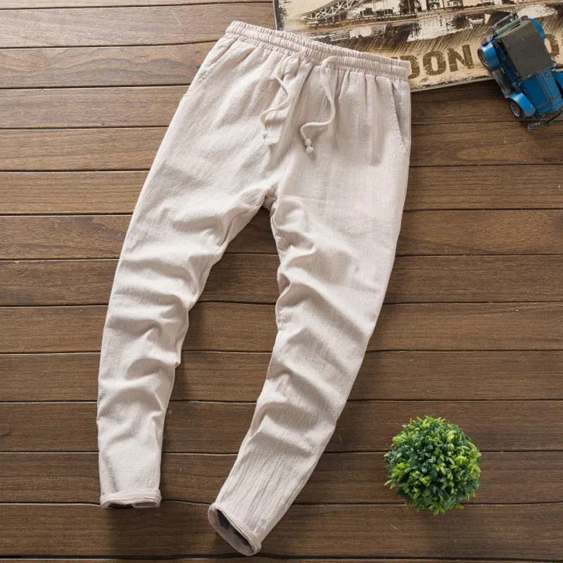 (Shirt   trousers) New Arrival Summer Style Men Cotton and Linen Shirts High Quality Fashion Casual Solid Men's Shirts M-5XL