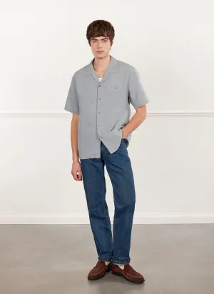Short Sleeve Cuban Shirt | Linen | Light Blue