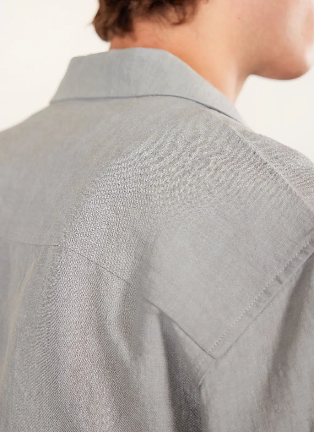 Short Sleeve Cuban Shirt | Linen | Light Blue