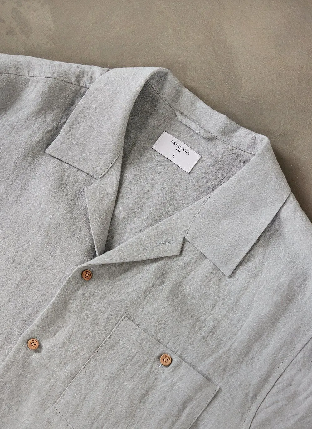 Short Sleeve Cuban Shirt | Linen | Light Blue