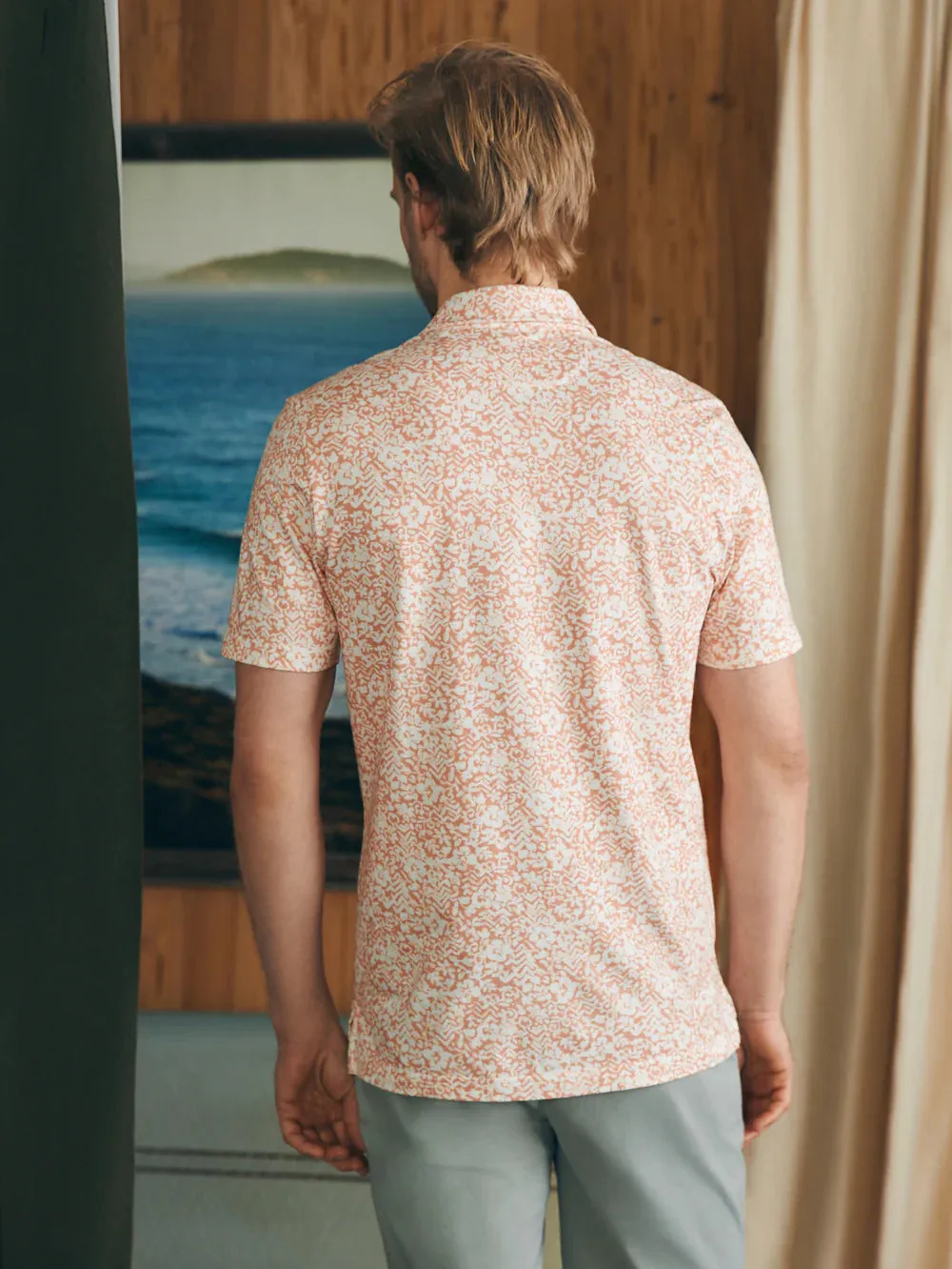 Short Sleeve Movement Pique Polo - Hilo Rose Floral Print