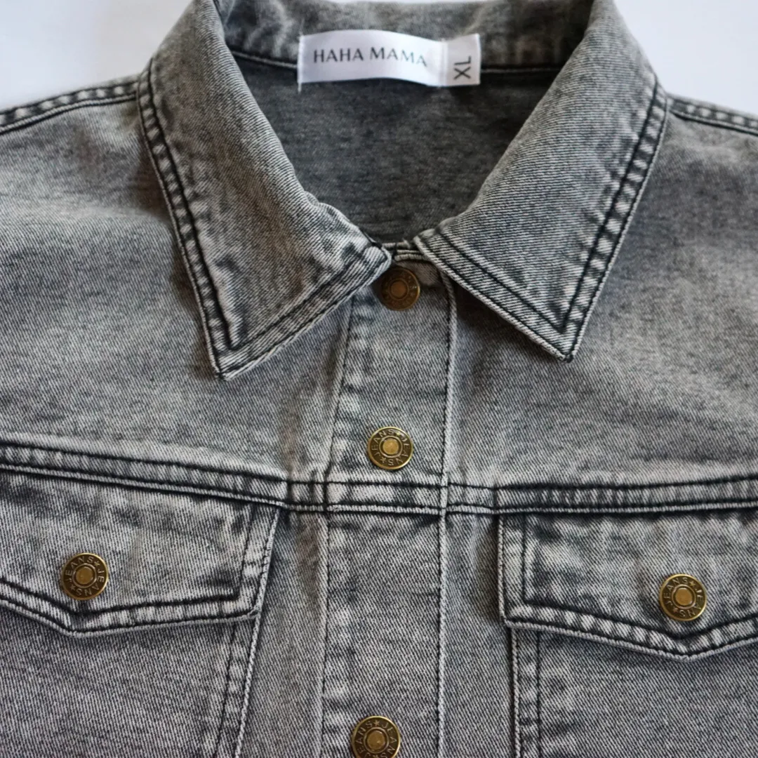 Silver Gray Denim Jacket - Women