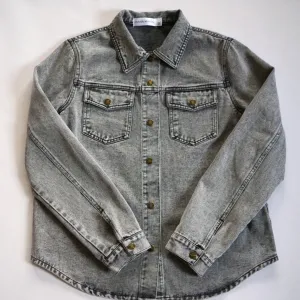 Silver Gray Denim Jacket - Women