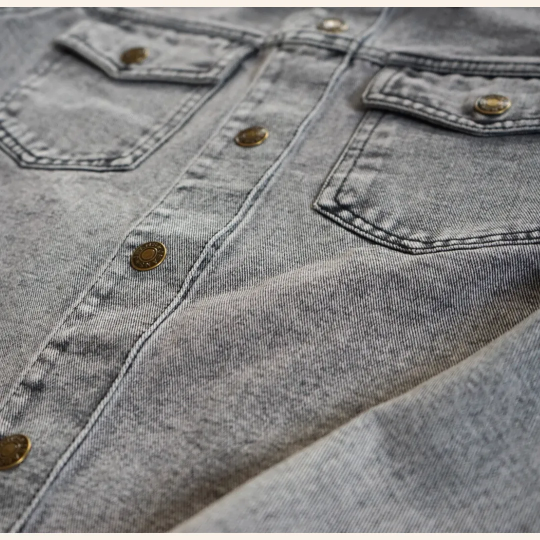 Silver Gray Denim Jacket - Women