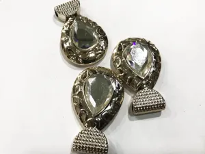 Silver Stone Drop Designer Hanging Buttons (35x55 mm)
