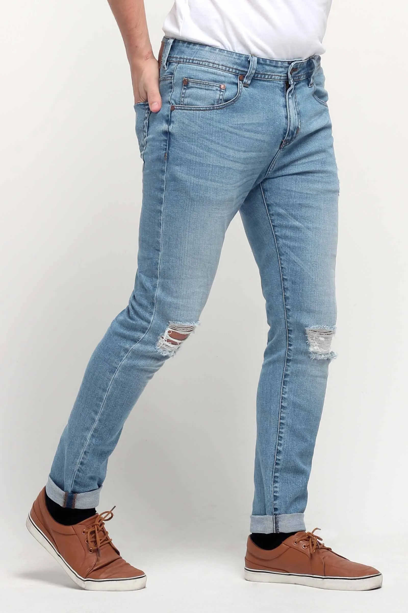 Skinny Fit Ripped Jeans