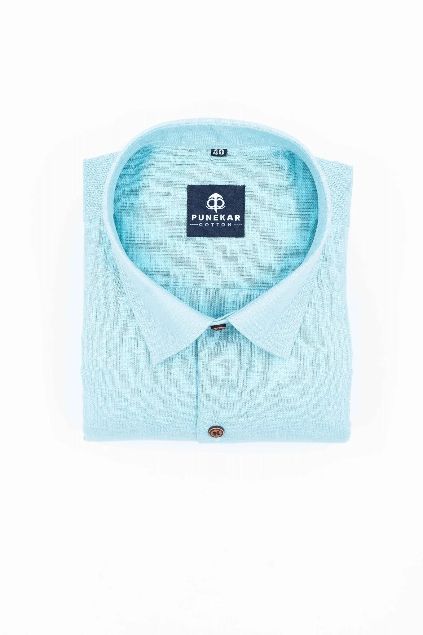 Sky Blue Color Linen Formal Shirts For Men
