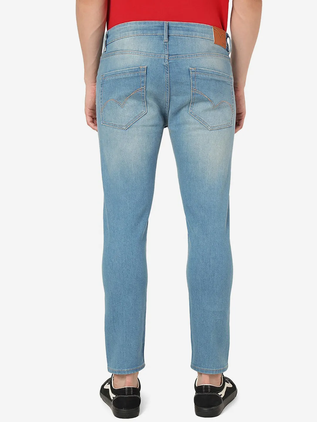 Sky Blue Solid Rider Fit Jeans | JadeBlue
