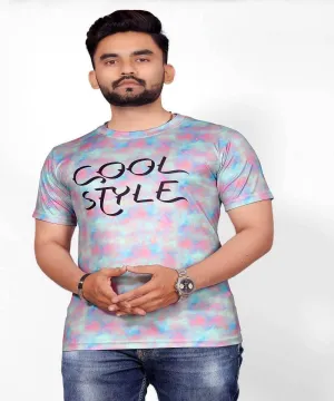 Sky Printed Stretch Striped Short Sleeve T Shirt for Men - UD FABRIC
