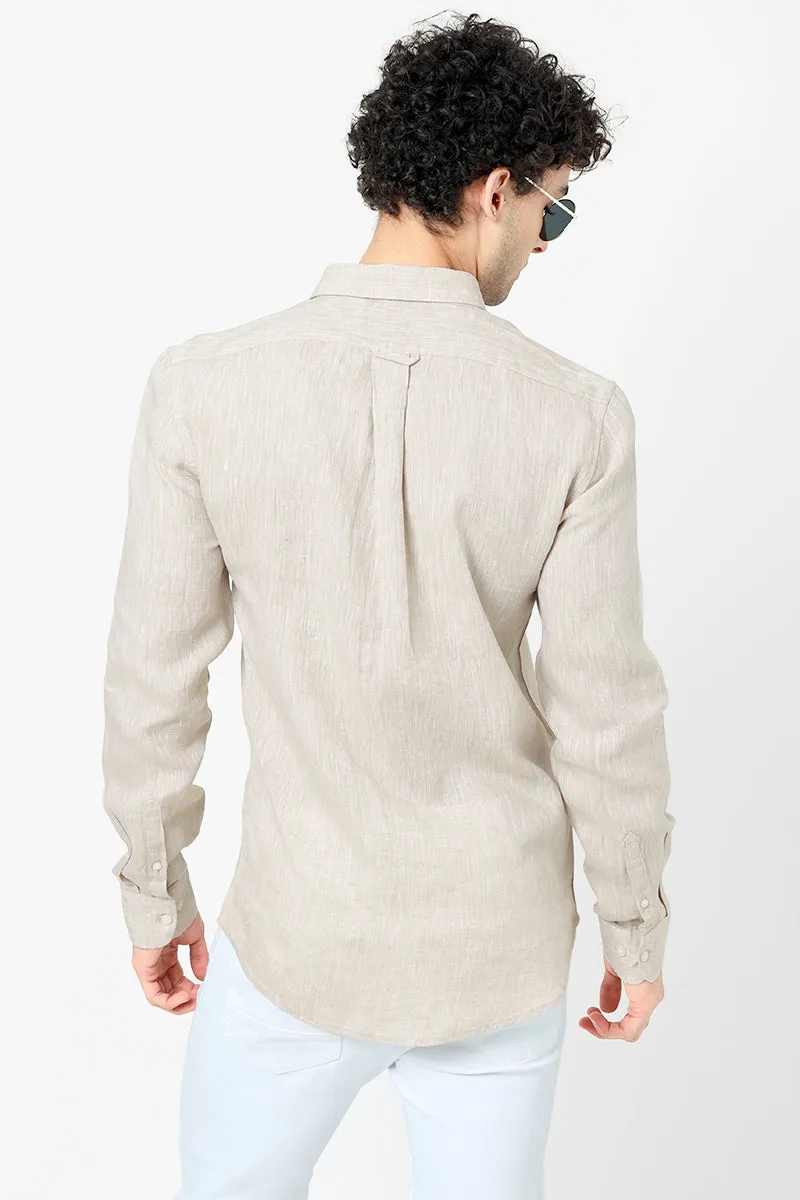 Slender Beige Linen Shirt