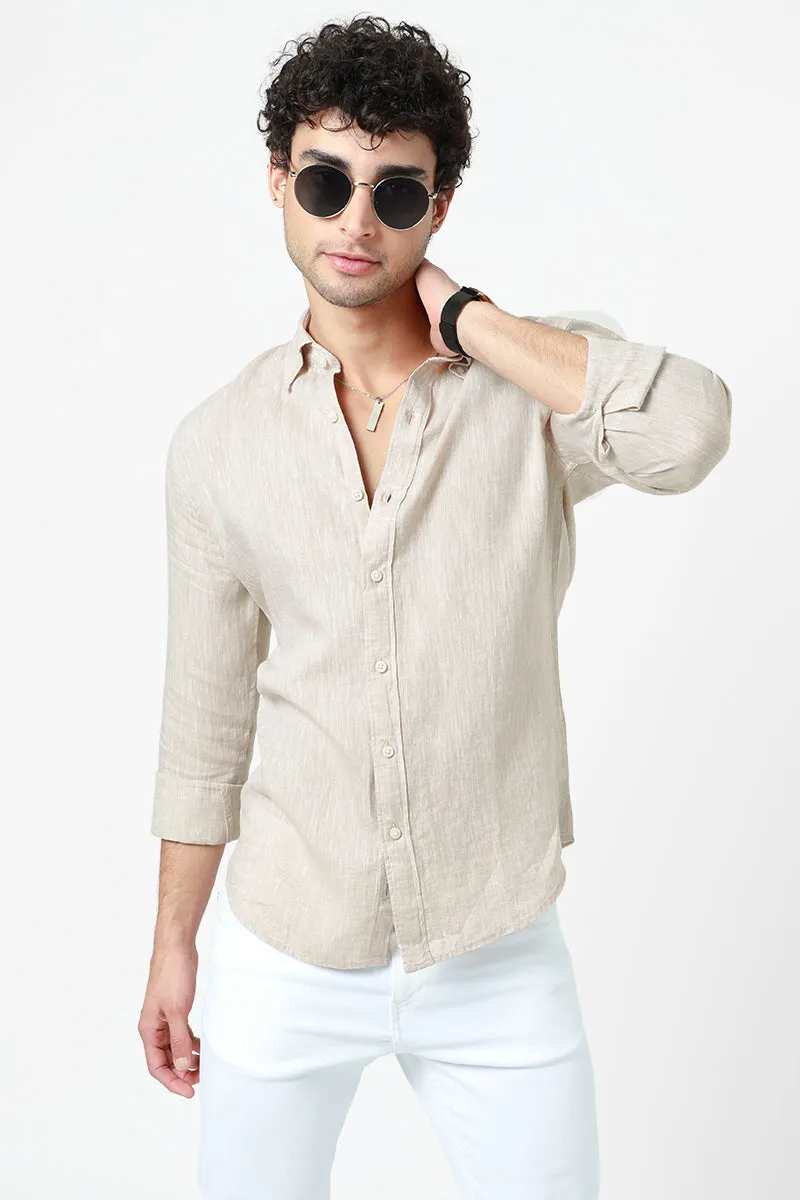 Slender Beige Linen Shirt