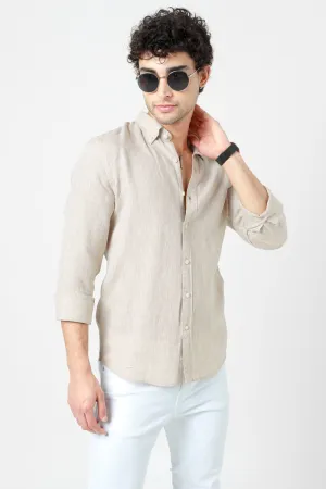 Slender Beige Linen Shirt