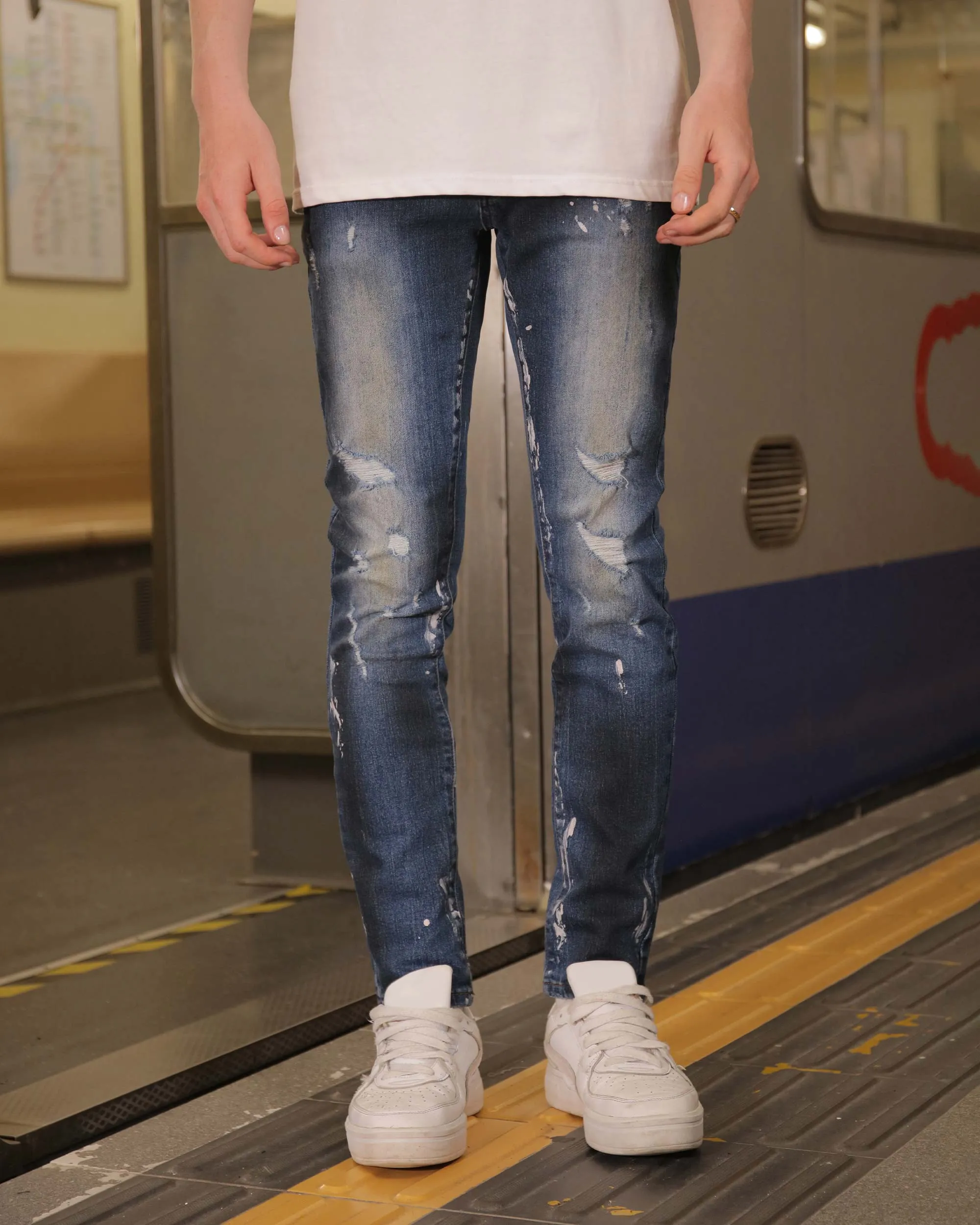 Slim Fit Jeans in Unique Blue Wash-Mexico Local Delivery