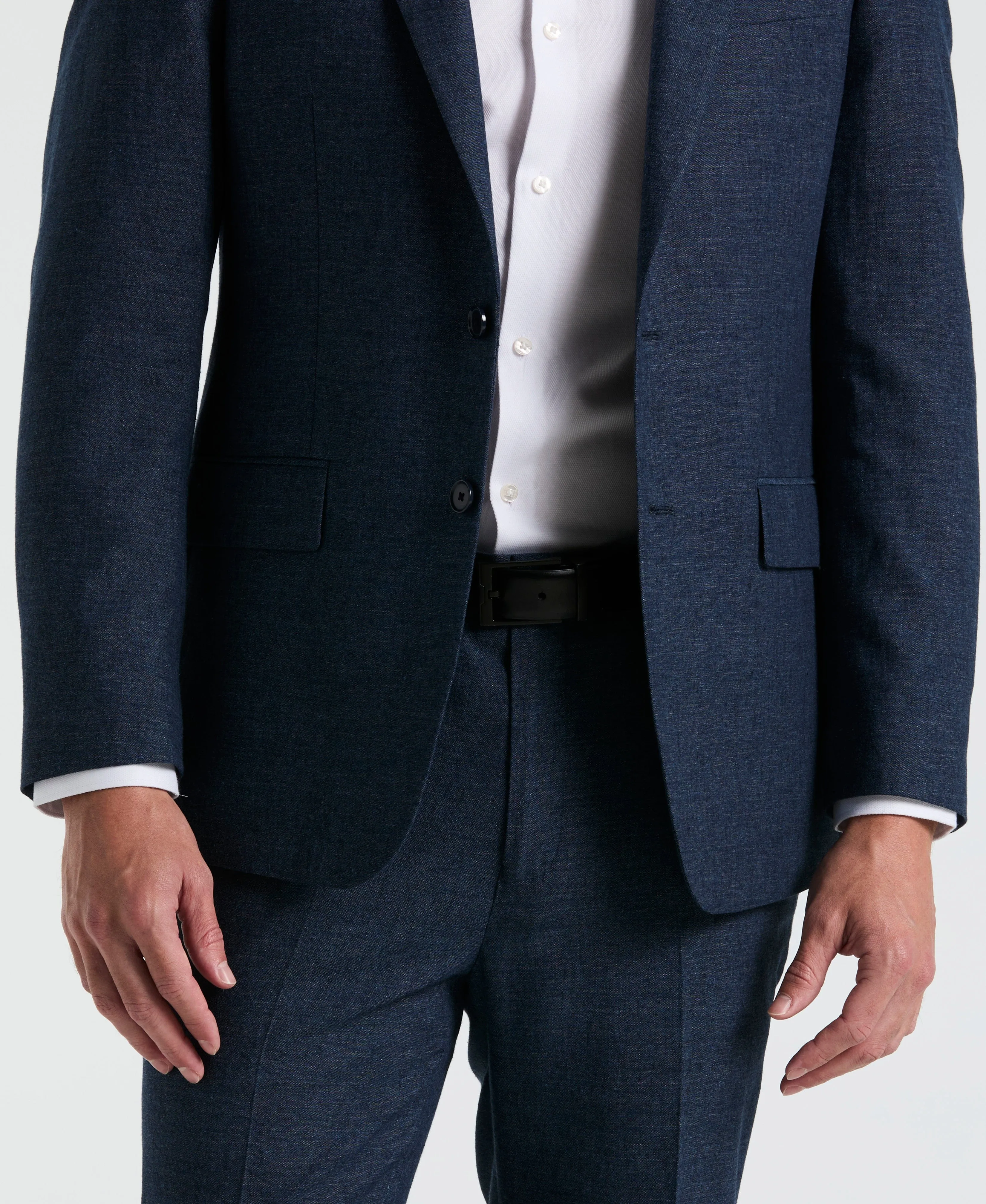 Slim Fit Solid Linen Blend Suit Jacket