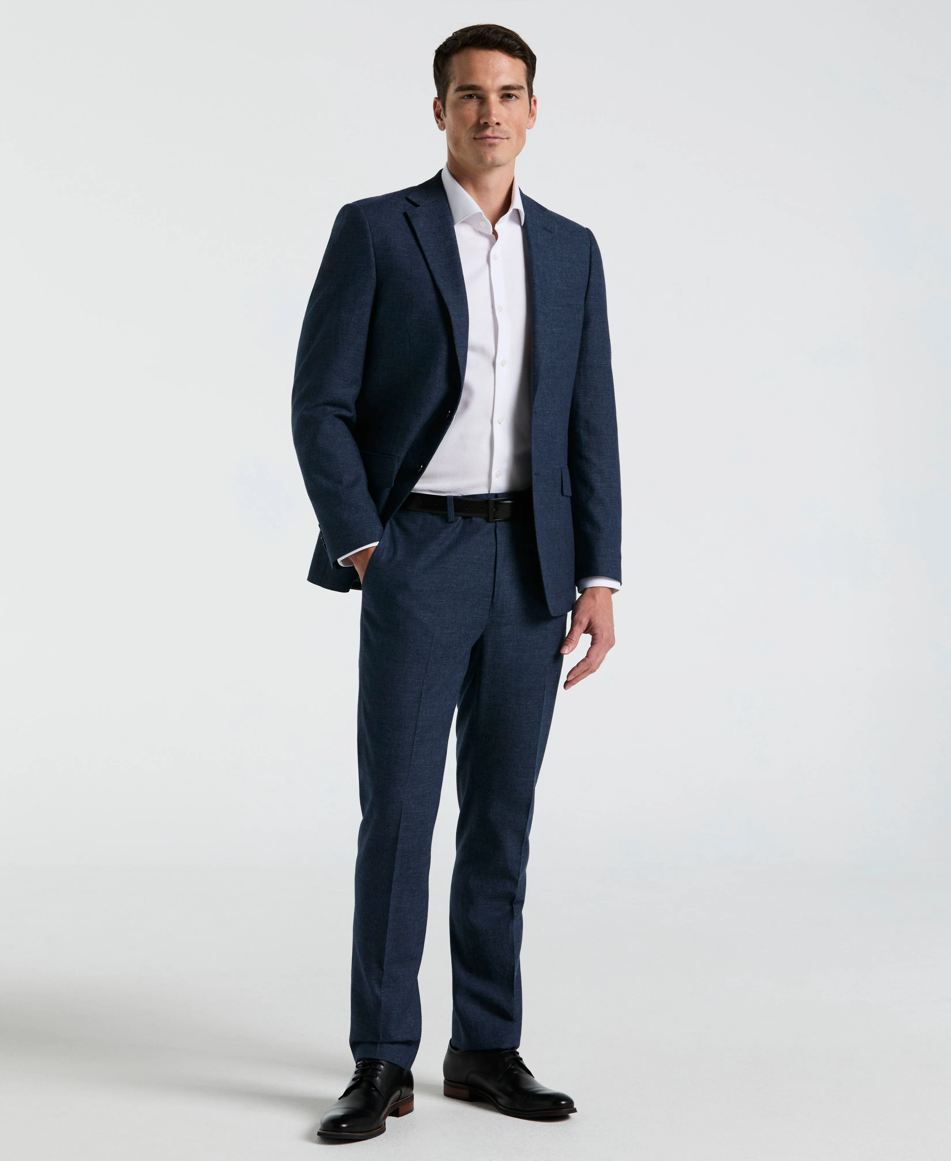 Slim Fit Solid Linen Blend Suit Jacket