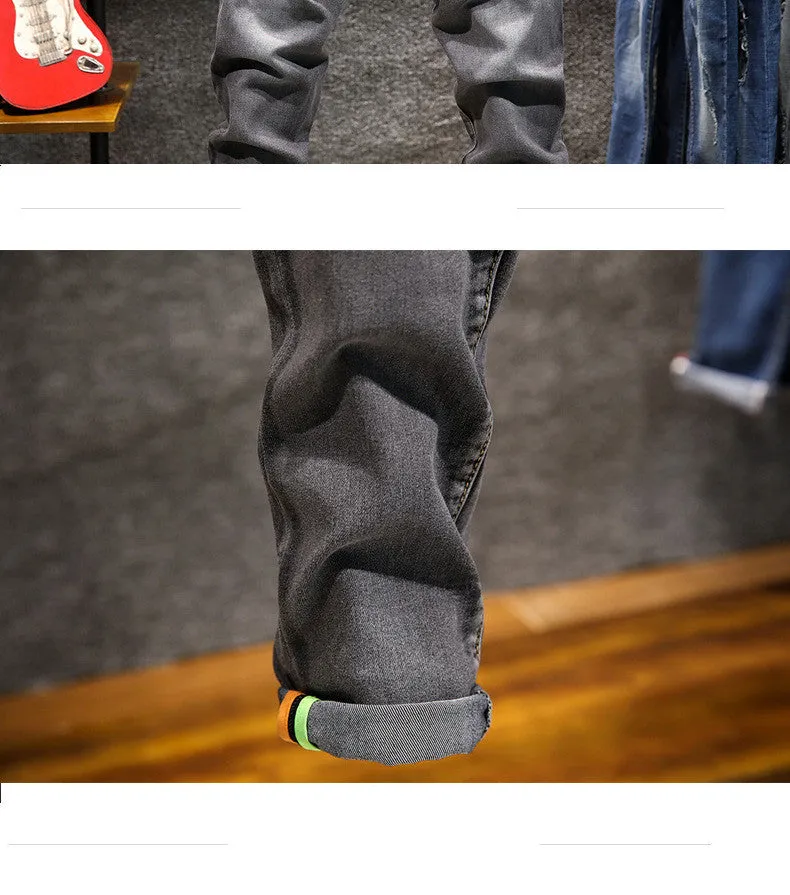 Slim Fit Stretch Small Straight Colored Jeans Men