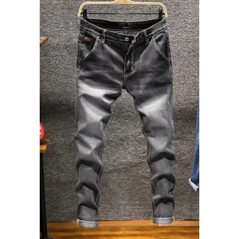Slim Fit Stretch Small Straight Colored Jeans Men