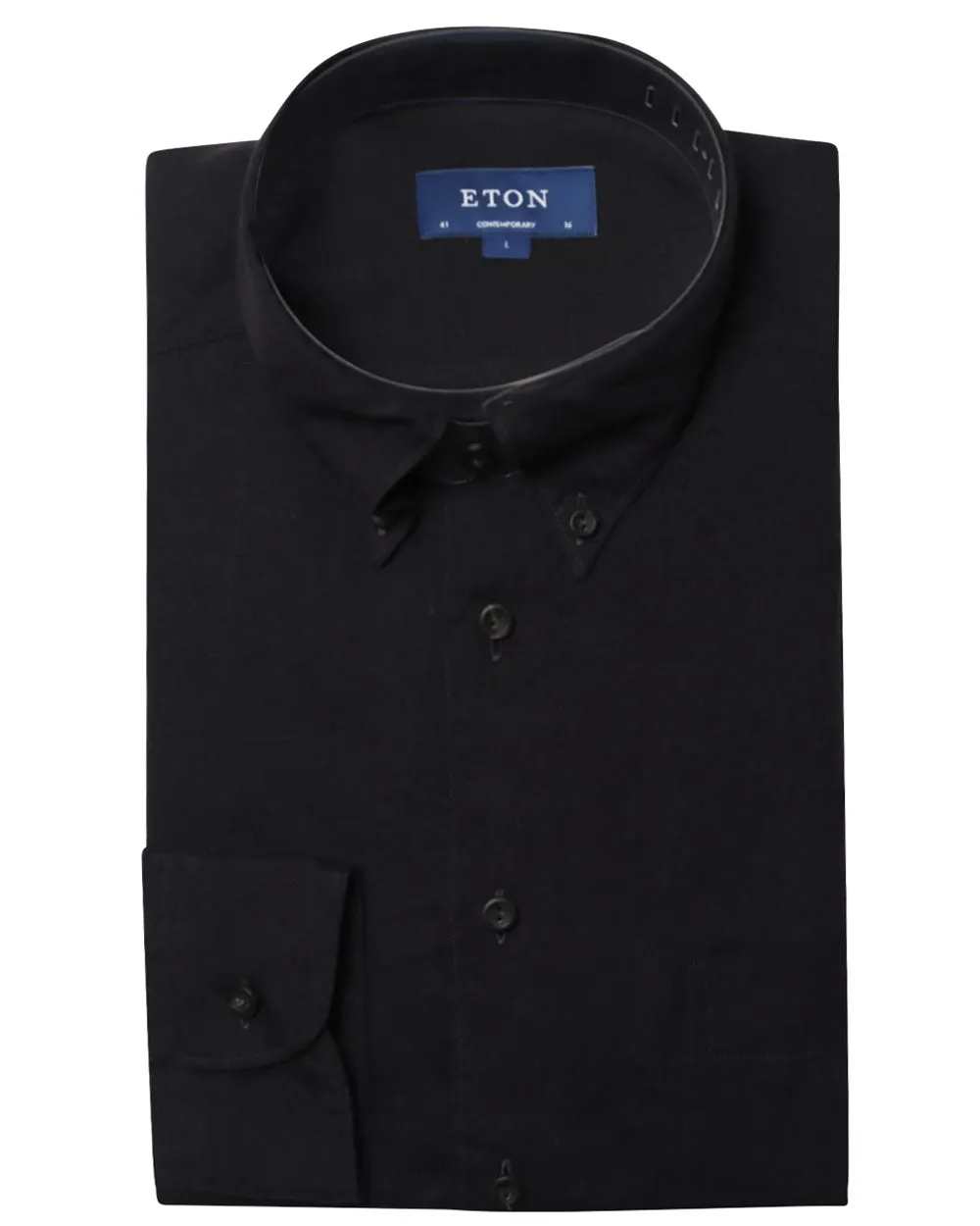 Solid Black Linen Dress Shirt