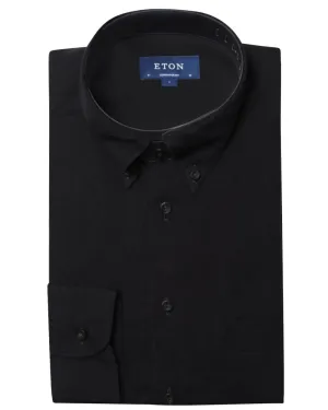 Solid Black Linen Dress Shirt