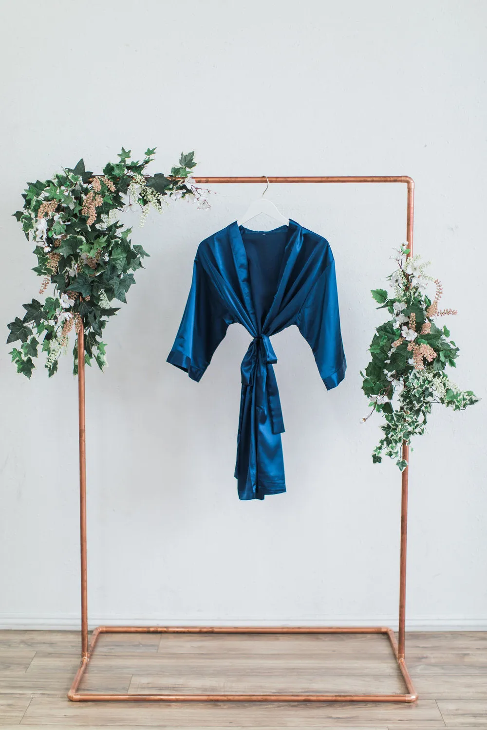 Solid Navy Satin Bridesmaid Robe