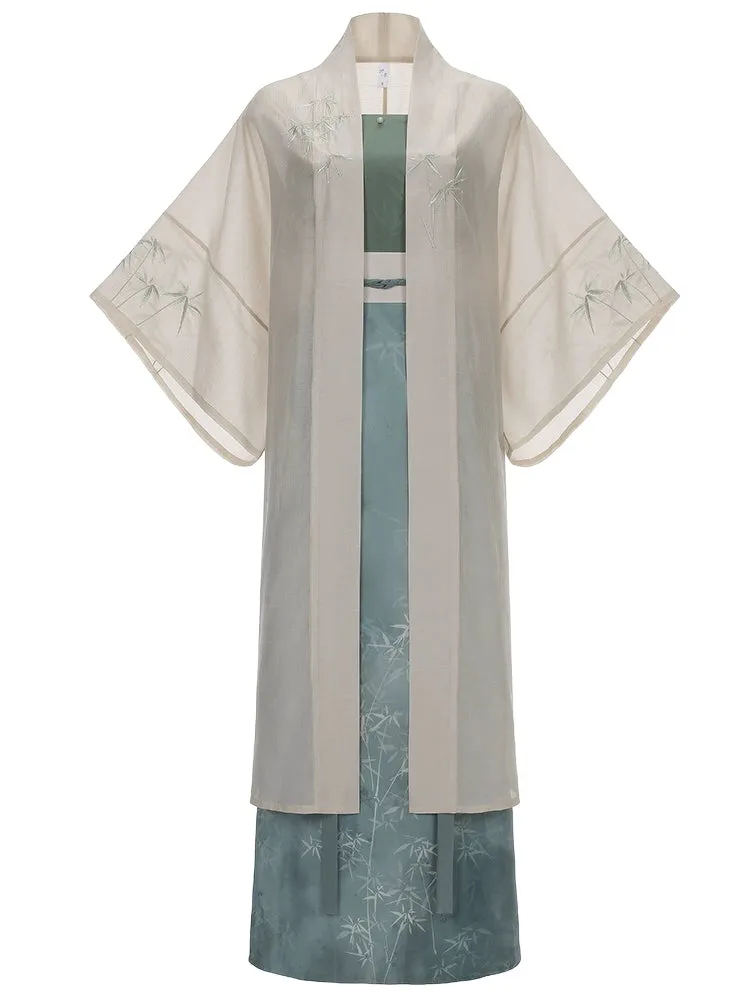 Song Dynasty Heavenly Silk Long Shirt, Cotton Hanging Strap Spinning Skirt
