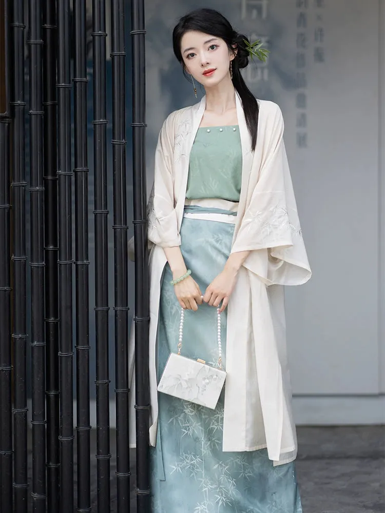 Song Dynasty Heavenly Silk Long Shirt, Cotton Hanging Strap Spinning Skirt