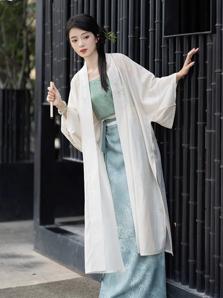 Song Dynasty Heavenly Silk Long Shirt, Cotton Hanging Strap Spinning Skirt