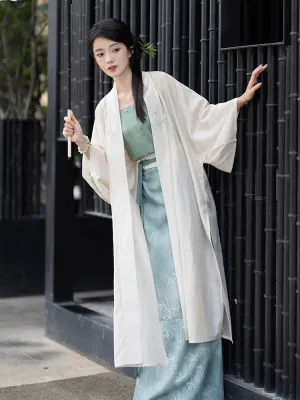 Song Dynasty Heavenly Silk Long Shirt, Cotton Hanging Strap Spinning Skirt