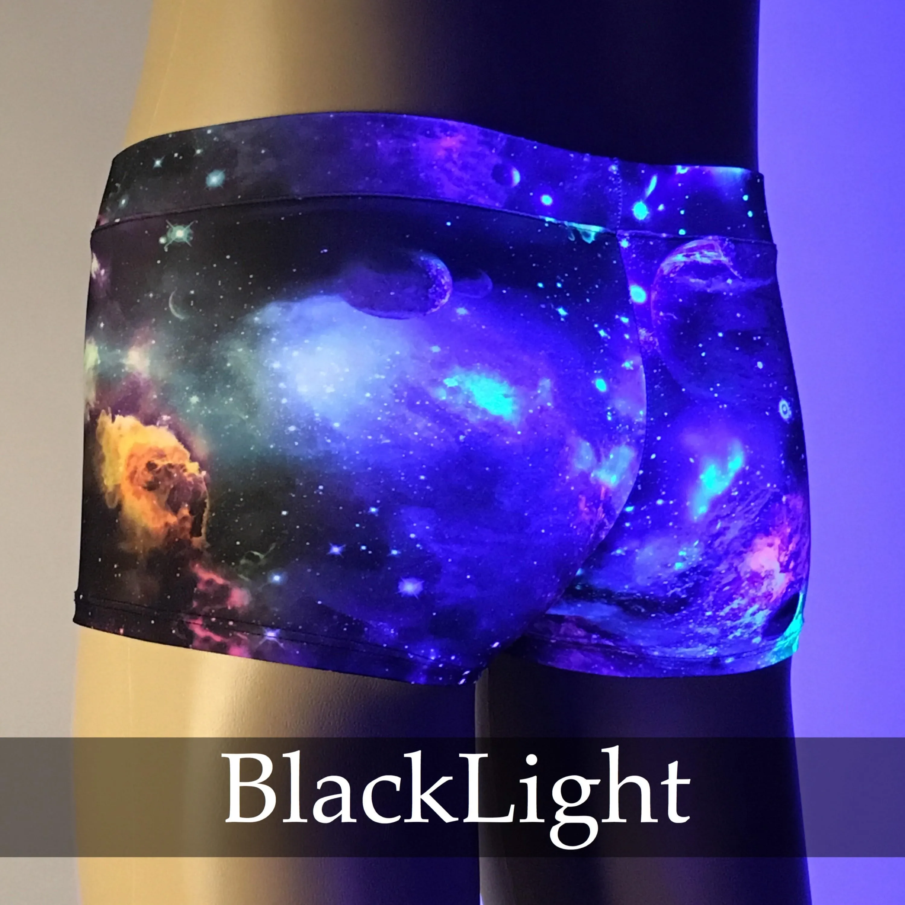 Space UV Intergalactic Brief Swim Trunks With Front Pouch - Made in USA - Festival Clothing