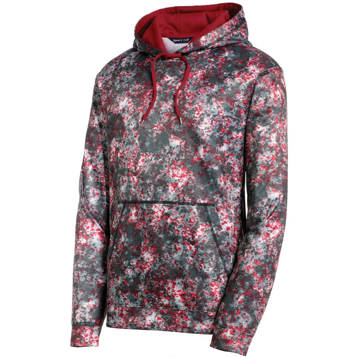 Sport-Tek Men's Deep Red Sport-Wick Mineral Freeze Fleece Hooded Pullover