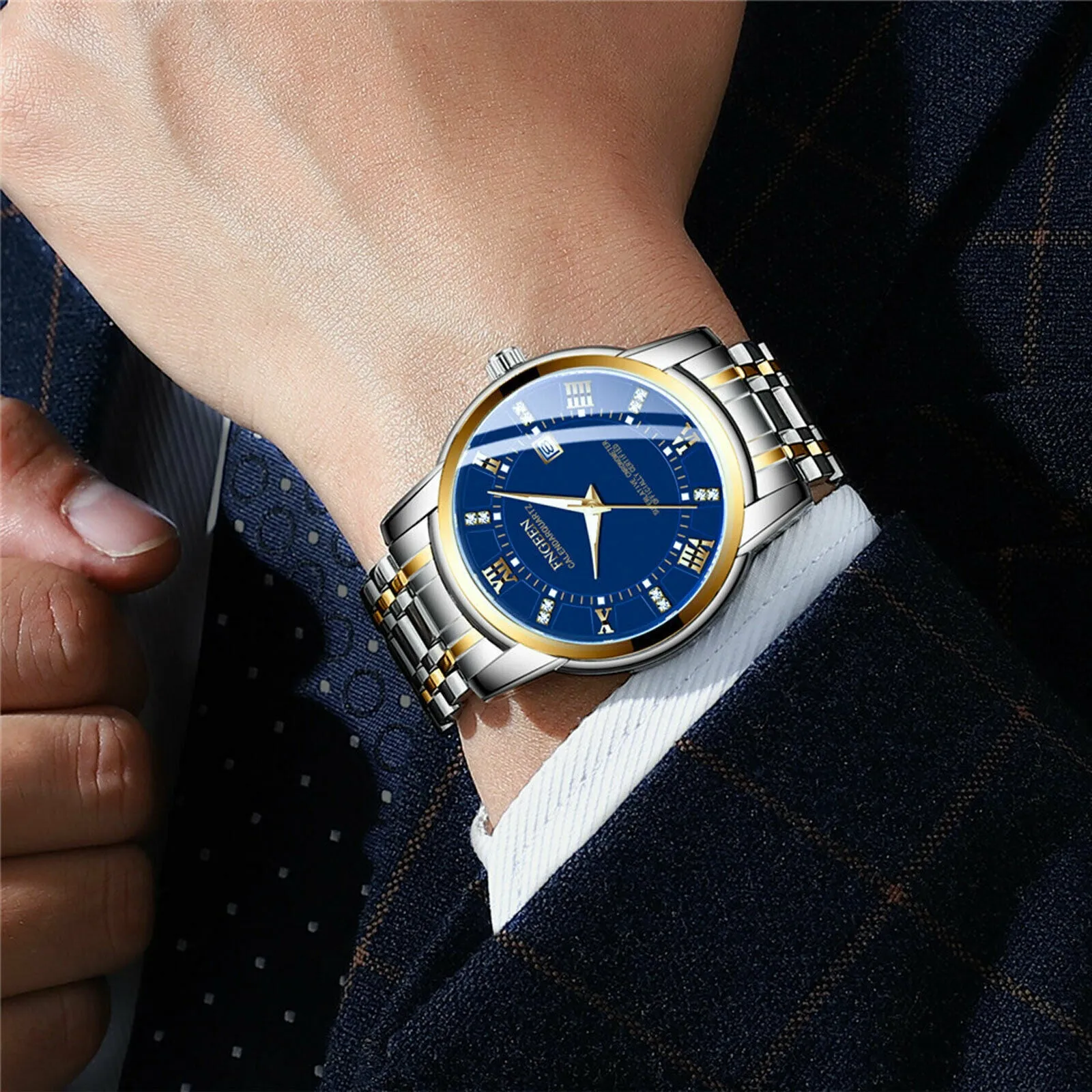 Stainless Steel Watch for Men - Quartz Luminous Classic Watch for Fathers and the Elderly