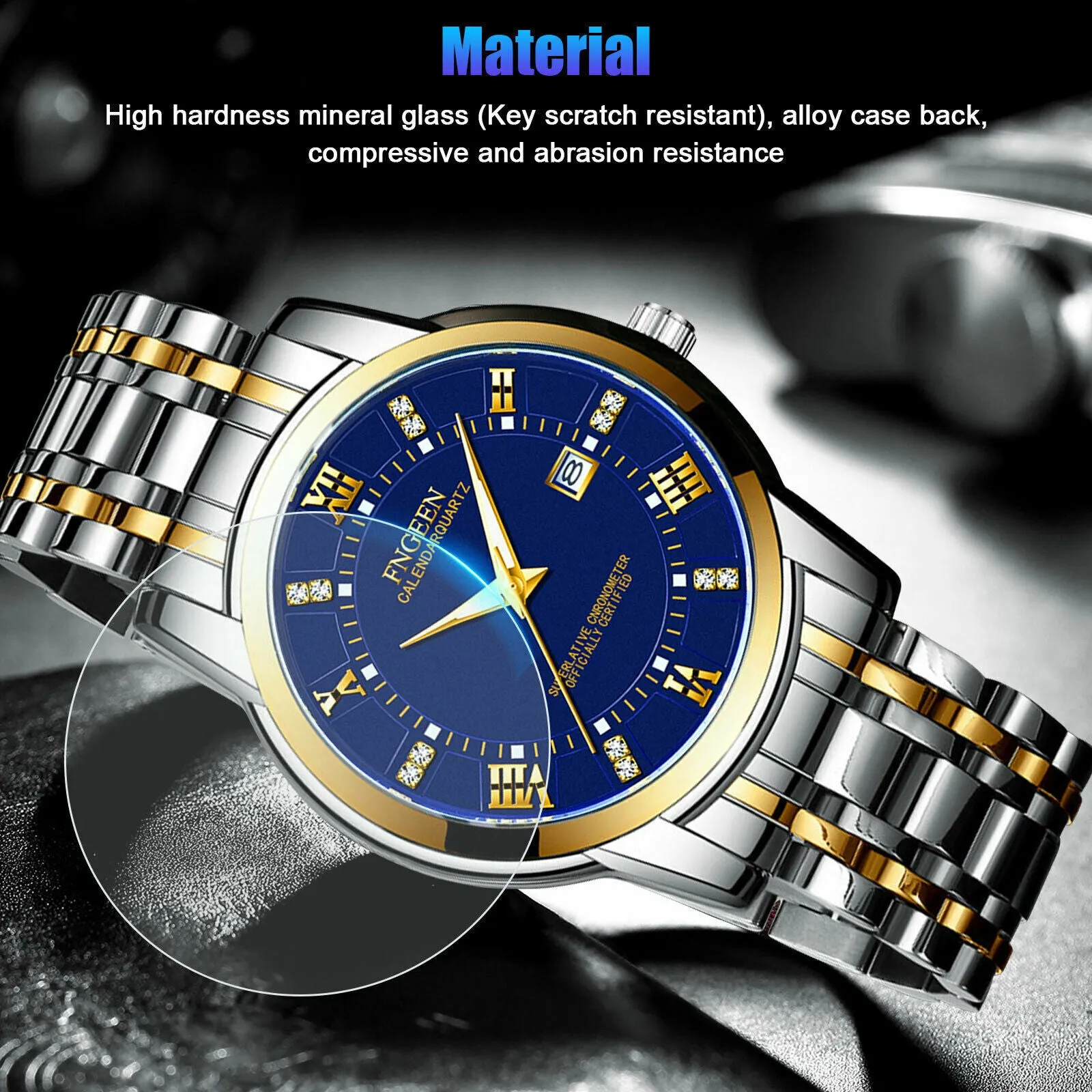 Stainless Steel Watch for Men - Quartz Luminous Classic Watch for Fathers and the Elderly