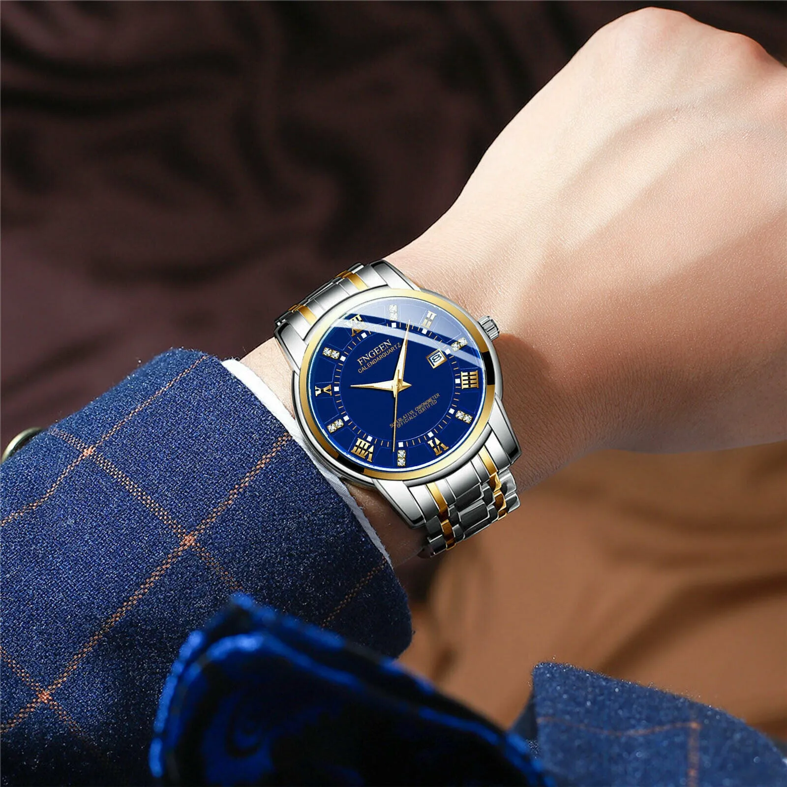 Stainless Steel Watch for Men - Quartz Luminous Classic Watch for Fathers and the Elderly