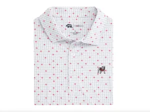 Standing Bulldog Tour Logo Printed Performance Polo
