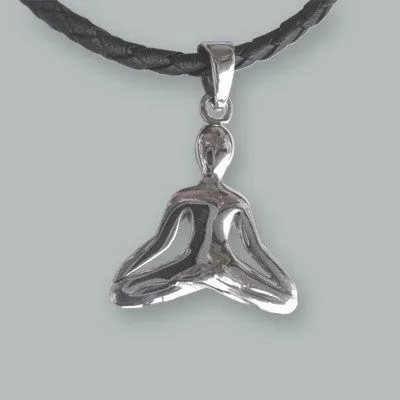 Sterling Silver Lotus Pose Pendant
