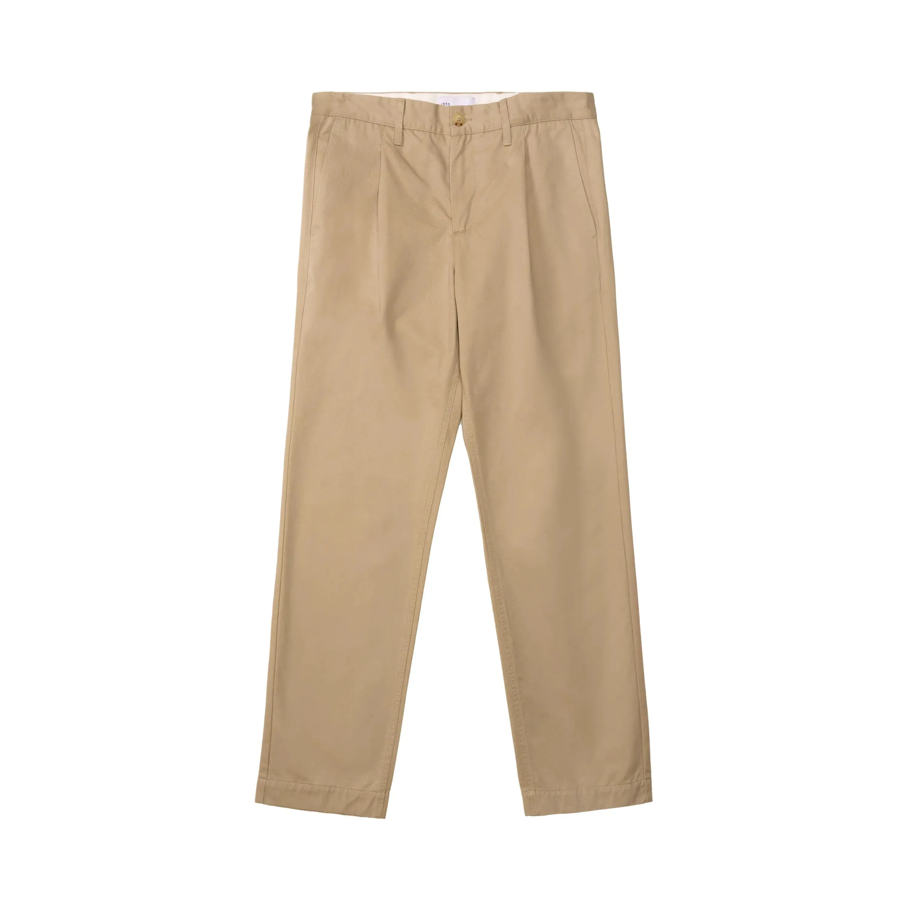 STRAIGHT PLEATED CHINOS