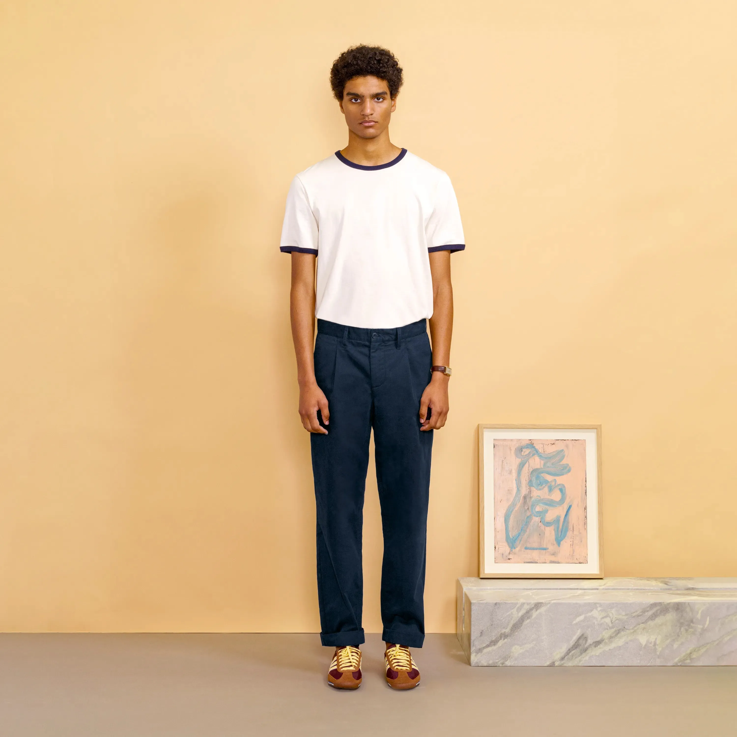 STRAIGHT PLEATED CHINOS